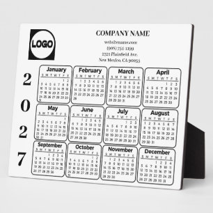 Plaque Photo Calendrier d'affaires 2027 Logo personnalisé Infor