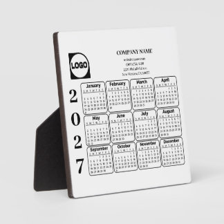 Plaque Photo Calendrier d'affaires 2027 Logo personnalisé Infor