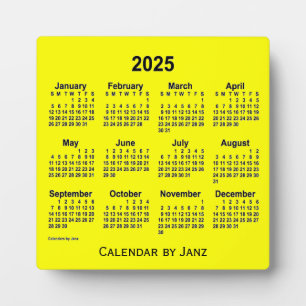 Plaque Photo Calendrier de bureau jaune 2025 par Janz