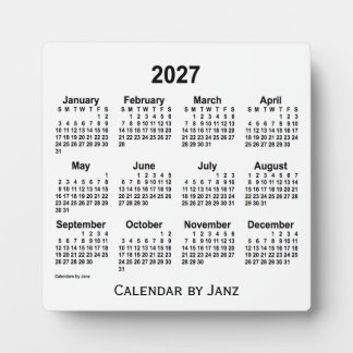 Plaque Photo Calendrier du bureau blanc 2027 par Janz