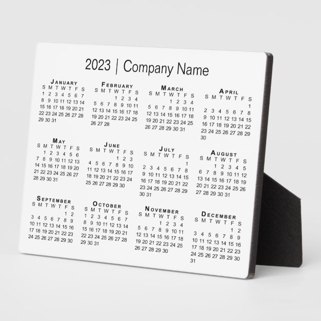 Plaque Photo Calendrier minimum 2023 Nom de l'entreprise Bureau (Côté)