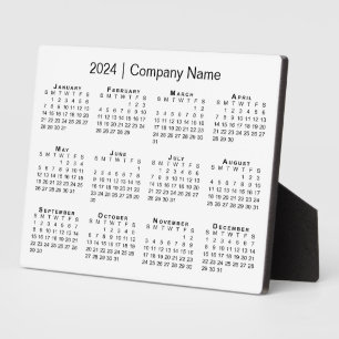 Plaque Photo Calendrier minimum 2024 Nom de l'entreprise Bureau