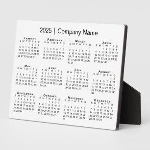 Plaque Photo Calendrier minimum 2025 Nom de l'entreprise Bureau