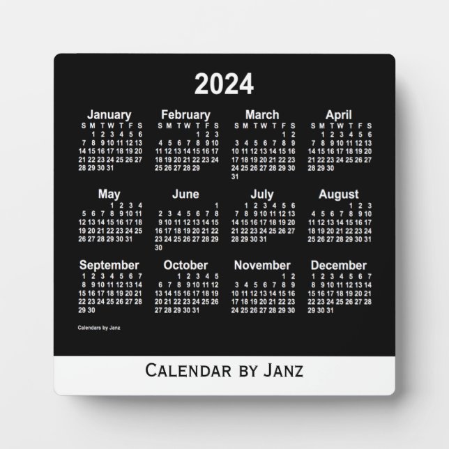Plaque Photo Calendrier Neon White Desk 2024 par Janz (Devant)