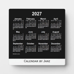 Plaque Photo Calendrier Neon White Desk 2027 par Janz