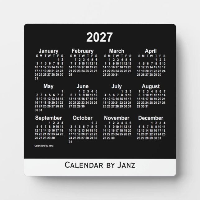 Plaque Photo Calendrier Neon White Desk 2027 par Janz (Devant)