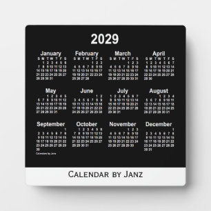 Plaque Photo Calendrier Neon White Desk 2029 par Janz