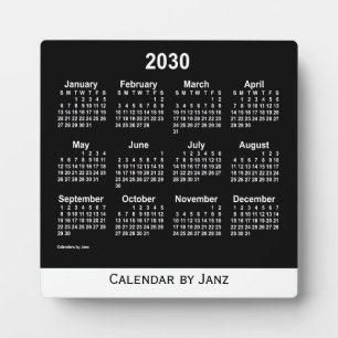 Plaque Photo Calendrier Neon White Desk 2030 par Janz