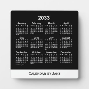 Plaque Photo Calendrier Neon White Desk 2033 par Janz