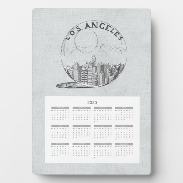 Plaque Photo Calendrier Travel City Année complète 2020 (Devant)