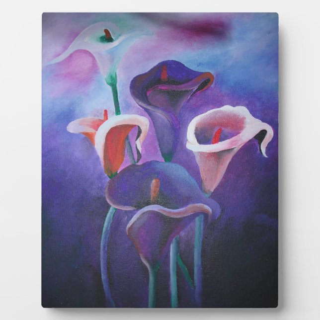 Plaque Photo Callas Violet Lilac Et Violet Art (Devant)