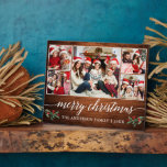 Plaque Photo Calligraphie Bois Imprimer 5 Photo Famille Noël<br><div class="desc">Calligraphie moderne Script 5 Photo Famille Photo Collage Joyeux Noël 8x10 Photo Plaque inclut aquarelle Noël Fruits de Noël - Rustique Pays Bois Imprimer</div>