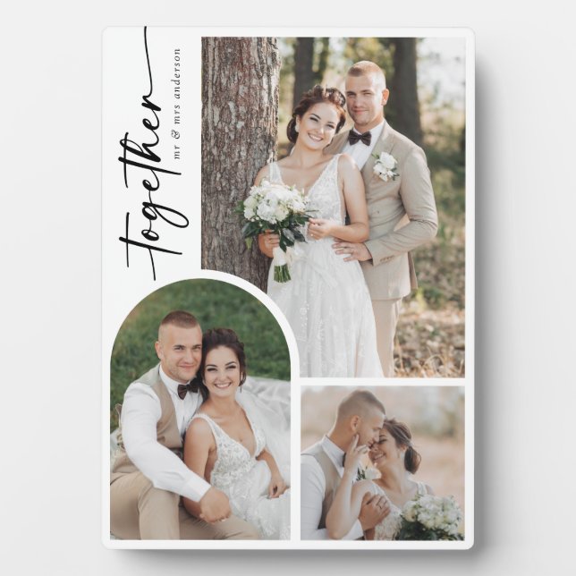 Plaque Photo Calligraphie d'arc moderne Ensemble Photo Mariage (Devant)