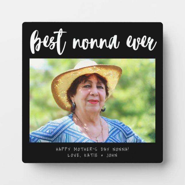 Plaque Photo Calligraphie noir et blanc meilleure Nonna jamais (Devant)