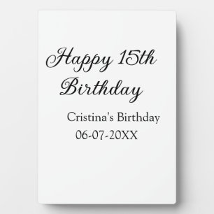 Plaque Photo calligraphie simple minimum heureux 15e anniversai