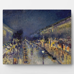 Plaque Photo Camille Pissarro - Boulevard Montmartre en nuit