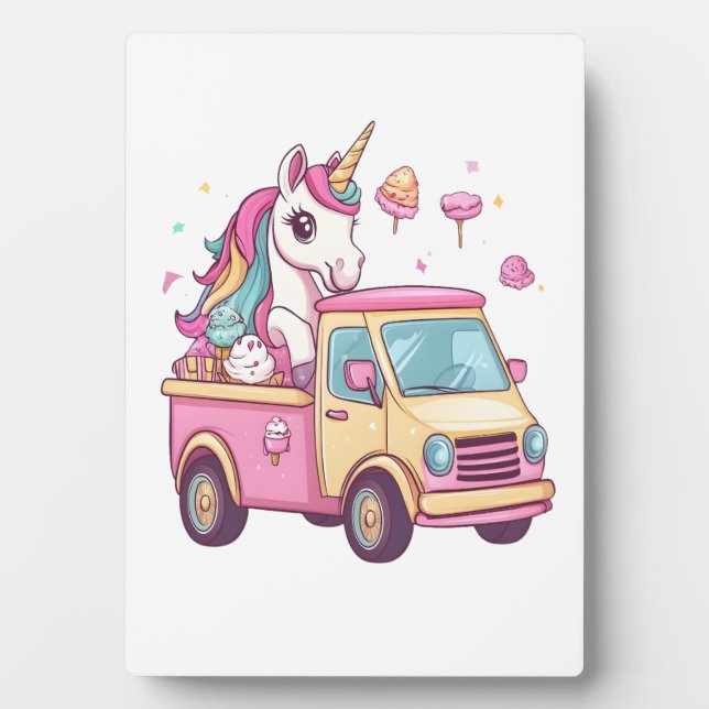 Plaque Photo Camion de Glace Licorne (1) (Devant)