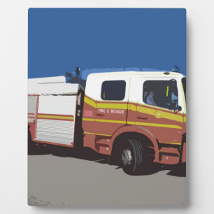 Plaque Photo Camion de pompiers