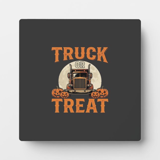 Plaque Photo Camion ou Traiter Halloween Conception de semi-rem (Devant)