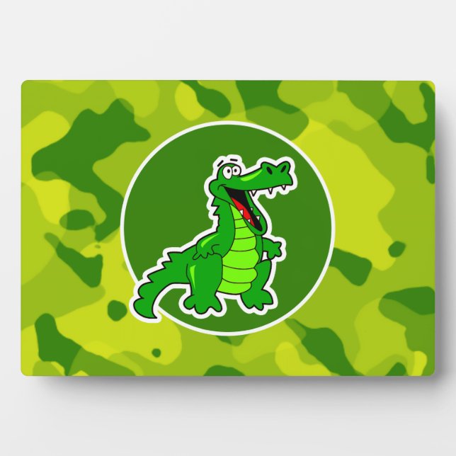 Plaque Photo Camo vert Apple ; Alligator, Gator (Devant)
