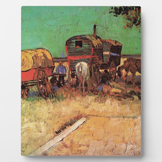 Plaque Photo Campement de Gitans avec Caravanes, Van Gogh (Devant)