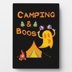 Plaque Photo Camping & Boos Ghosts Vin Camping Halloween