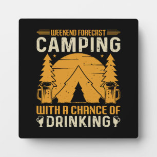Plaque Photo Camping et boisson