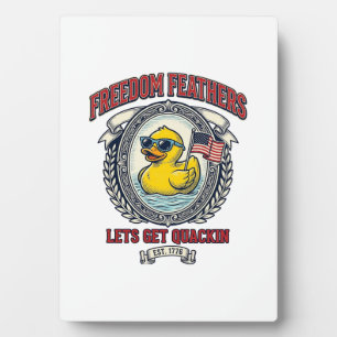 Plaque Photo Canard de la liberté humour patriotique vintage