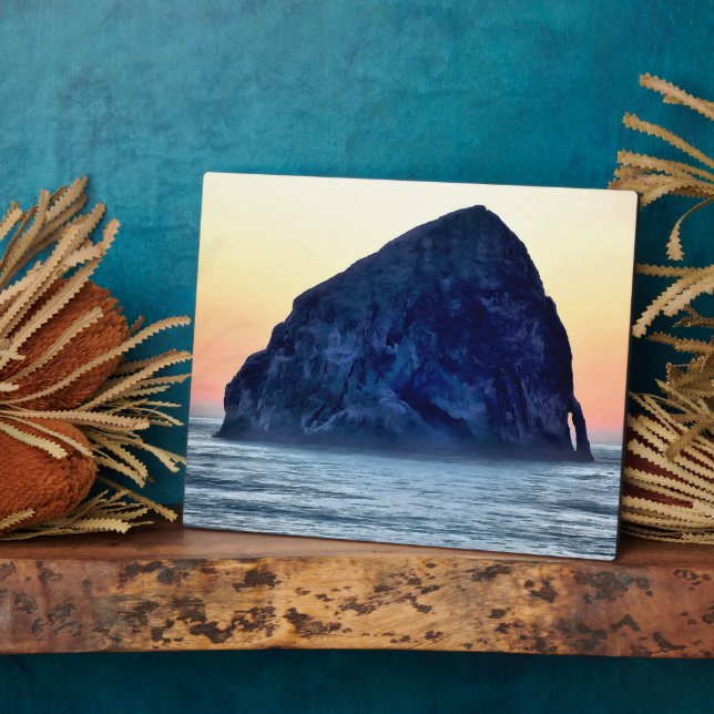 Plaque Photo Cape Kiwanda Haystack Rock au coucher du soleil (Côté)