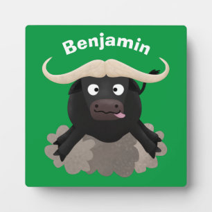 Plaque Photo Caricature amusante de buffle d'eau courante