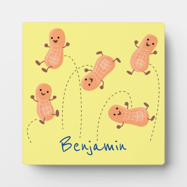 Plaque Photo Caricature de cacahuètes joyeux sautillant (Devant)