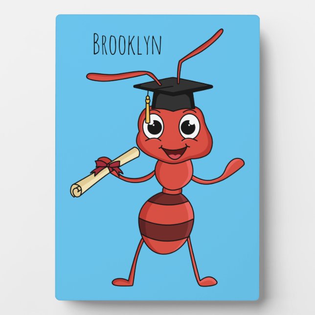 Plaque Photo Caricature de fourmi rouge joyeux (Devant)