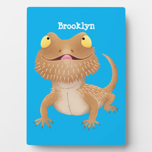 Plaque Photo Caricature de lézard de dragon à barbe (Devant)