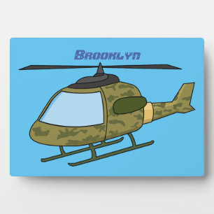 Plaque Photo Caricature d'hélicoptère camoflage de l'armée