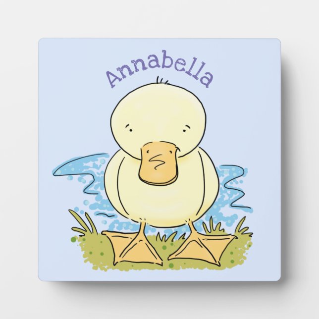 Plaque Photo Caricature jaune mignon pour canard bébé (Devant)