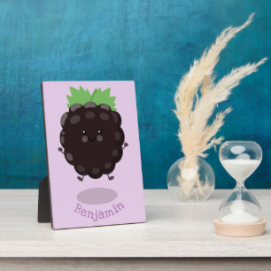 Plaque Photo Caricature mignonne de mûre mauve de mûre mûre mau