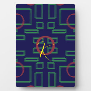 Plaque Photo Carré bleu géométrique