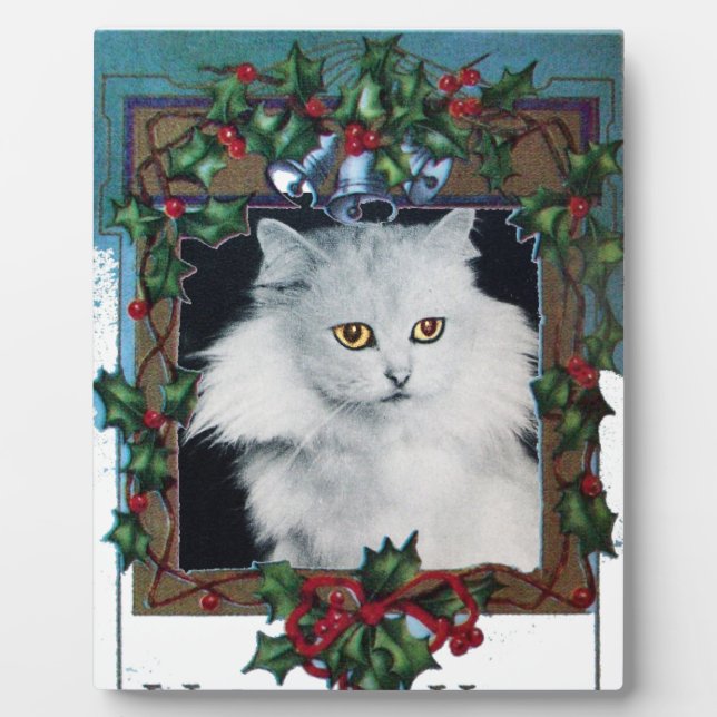 PLAQUE PHOTO CARRÉ CHRISTMAS COURONNE AVEC HOLLYBERRIES ET BELL (Devant)