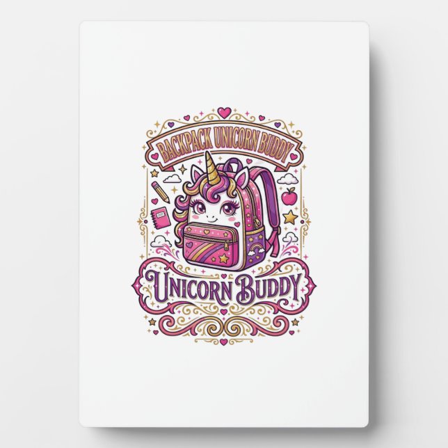 Plaque Photo Cartable Licorne Copain Licorne Conception De Marc (Devant)