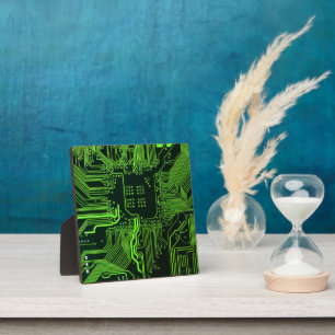 Plaque Photo Carte cool de circuit informatique verte