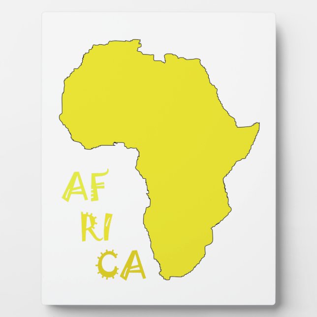 Plaque Photo Carte d'Afrique jaune funky (Devant)