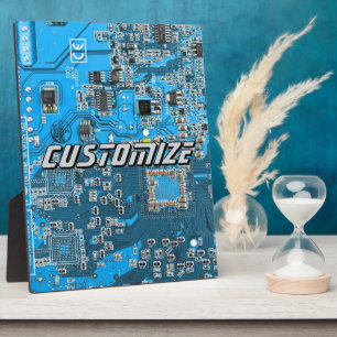Plaque Photo Carte de circuit imprimé personnalisée en bleu pou