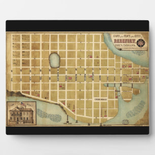 Plaque Photo Carte de la ville de Beaufort Caroline du Sud (186