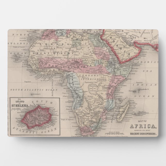 Plaque Photo Carte de l'Afrique avec Sainte-Hélène (Devant)