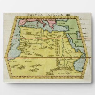 Plaque Photo Carte de l'Afrique du Nord, c.1580s (gravure color