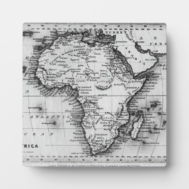 Plaque Photo Carte de l'Afrique | Gravé par Thomas Stirling (Devant)