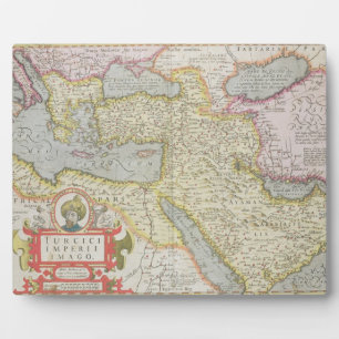 Plaque Photo Carte de l'Empire Turc, de l'Atlas Mercator 'Atla