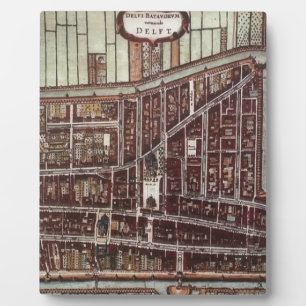 Plaque Photo Carte de ville de Delft 1649