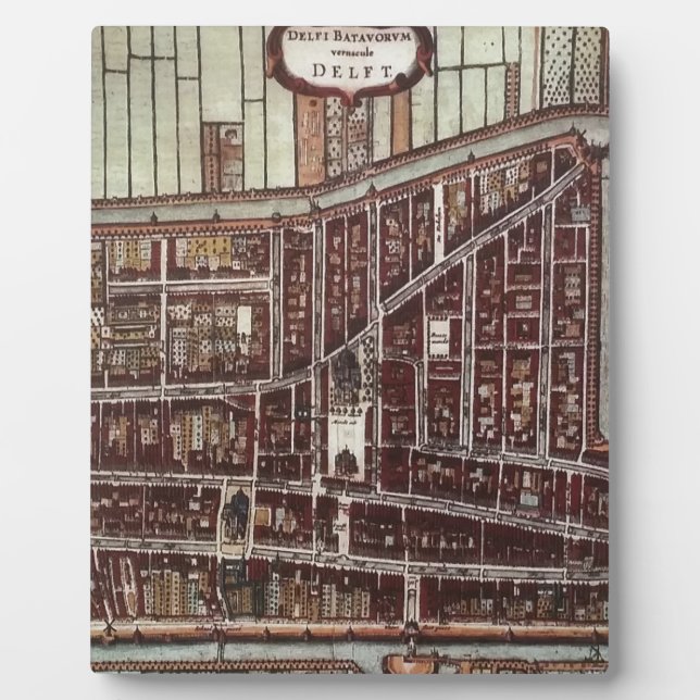 Plaque Photo Carte de ville de Delft 1649 (Devant)