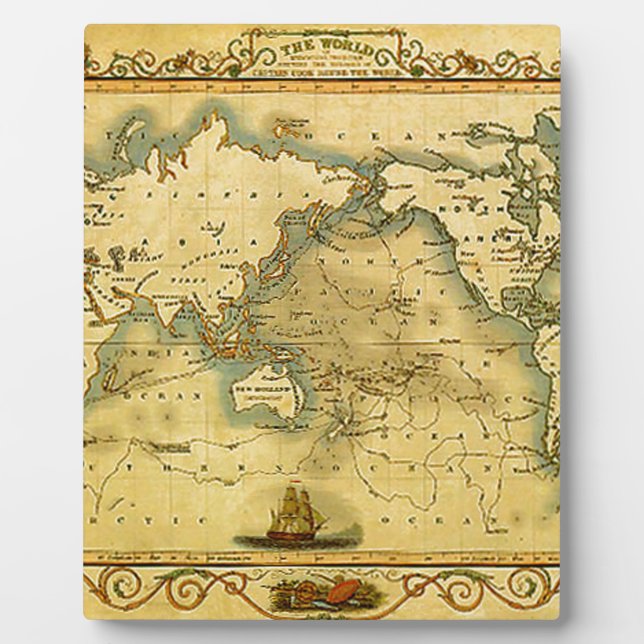 Plaque Photo Carte du monde antique (Devant)